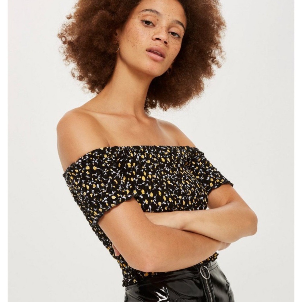 Topshop Smocked Crop Top